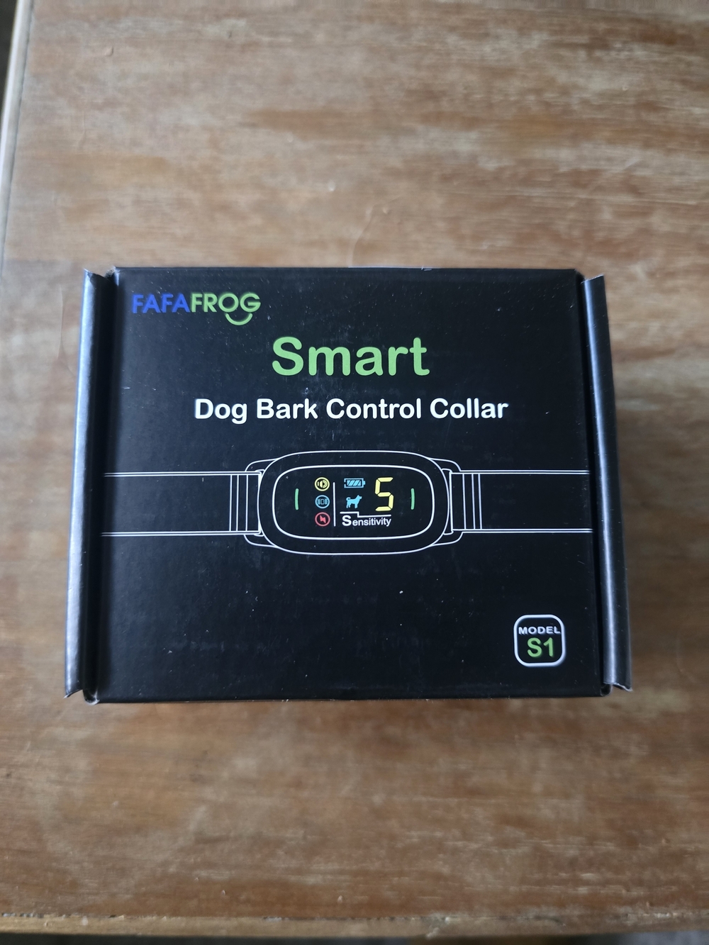NIB FAFAFROG Smart Dog Bark Control Collar - Black with Green Accents